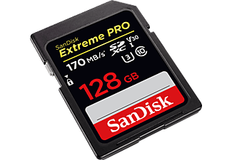 SANDISK Extreme PRO®, SDXC Speicherkarte, 128 GB, 170 MB/s