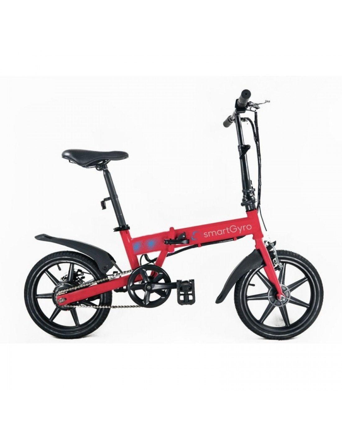 Bicicleta eléctrica - SmartGyro E-Bike, 250 W, 25 Km/h, Autonomía 30-50 Km, Plegable, Rojo