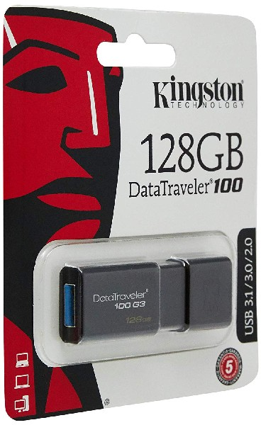 Pendrive de 128 GB - Kingston DT100G3, 3.0, 128 GB