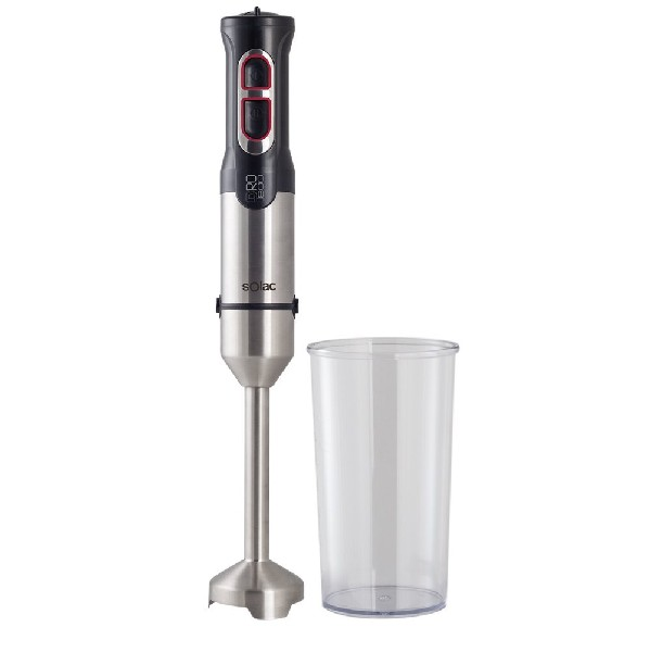 Batidora de mano - Solac BA5602, 800 W, Velocidad Turbo, Vaso medidor, Inox