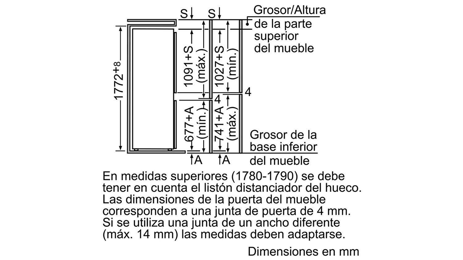Frigorífico combi - Balay 3KIB1820, Integrable, LED, 275L, 177cm, Blanco