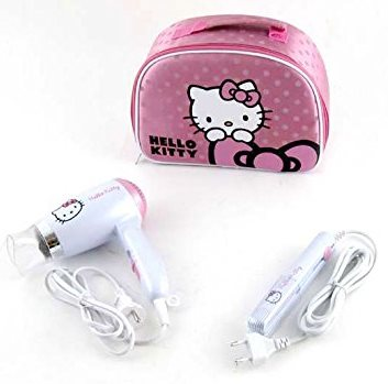 Secador de pelo - Beper HK-ZD118KIT HELLO KITTY, Plancha de pelo + Neceser