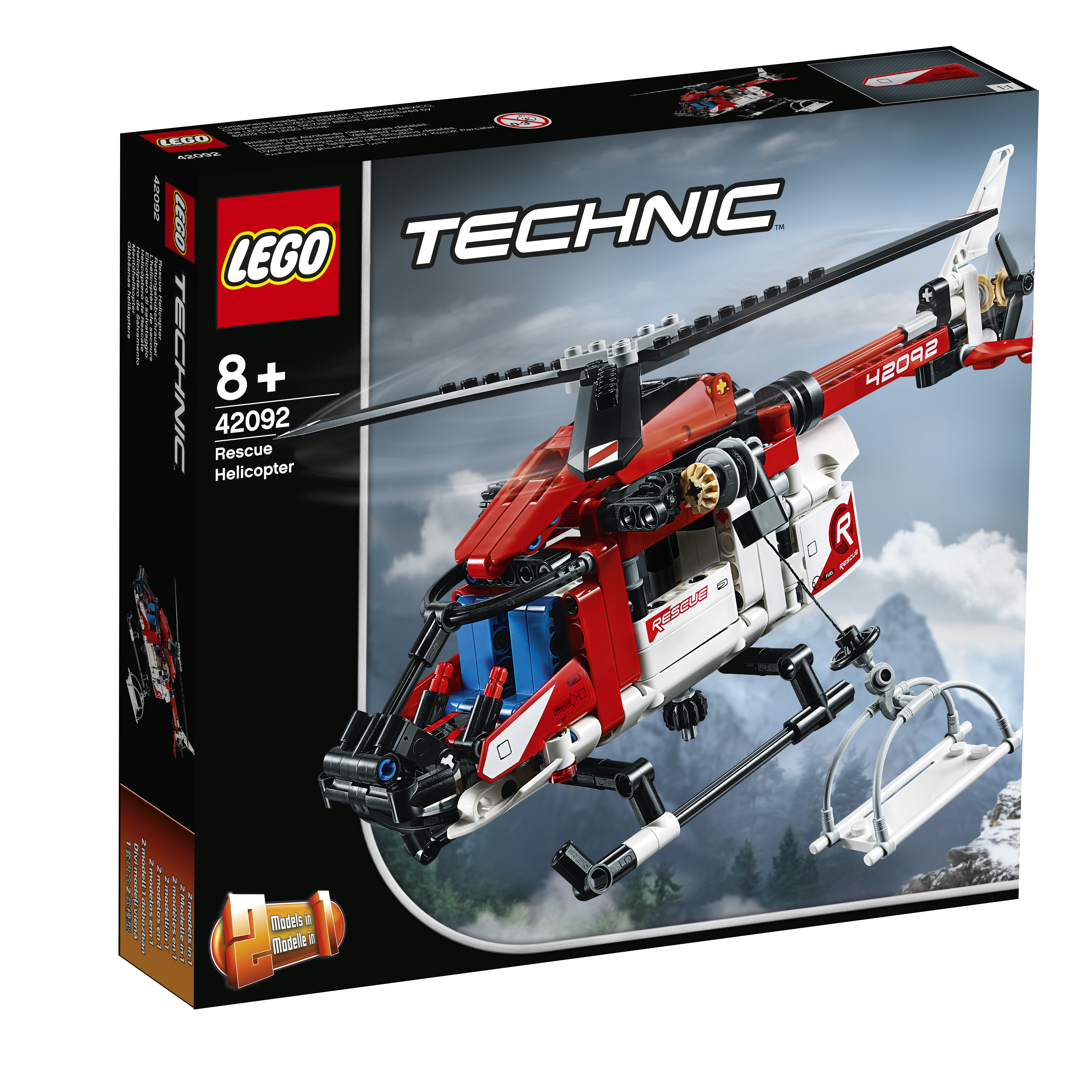 LEGO 42092 Rettungshubschrauber Bausatz, Mehrfarbig