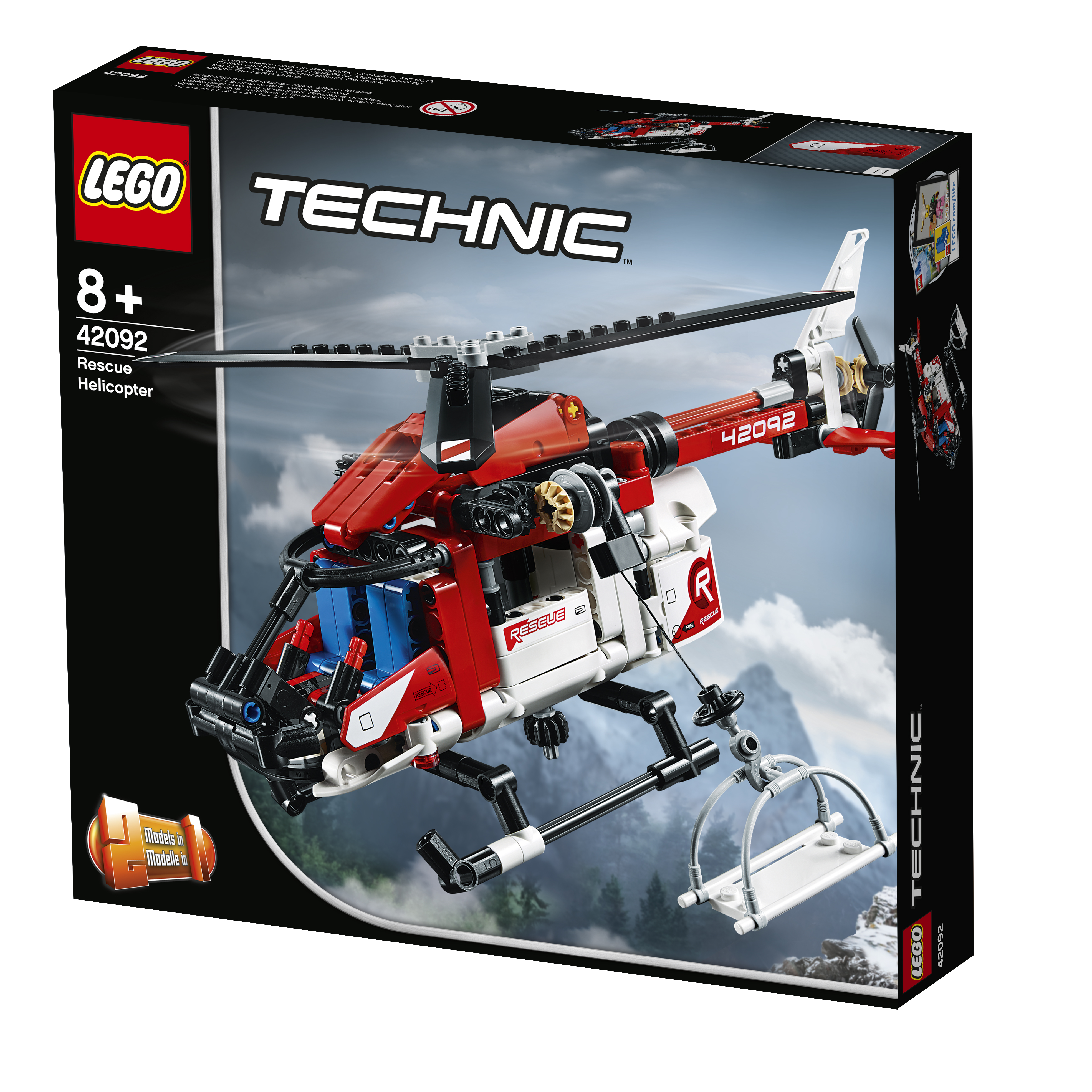 LEGO 42092 Rettungshubschrauber Bausatz, Mehrfarbig