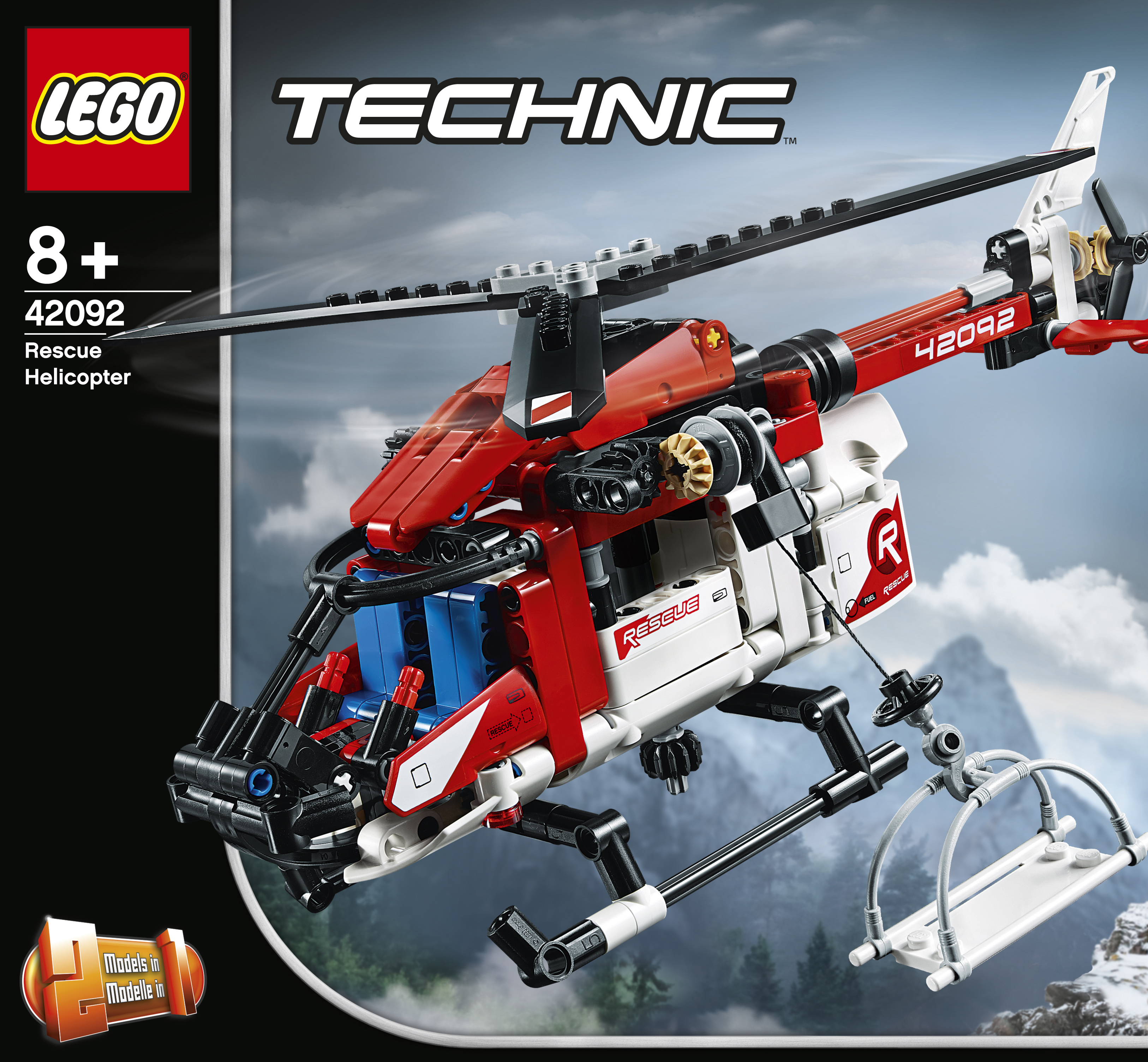 LEGO 42092 Rettungshubschrauber Bausatz, Mehrfarbig