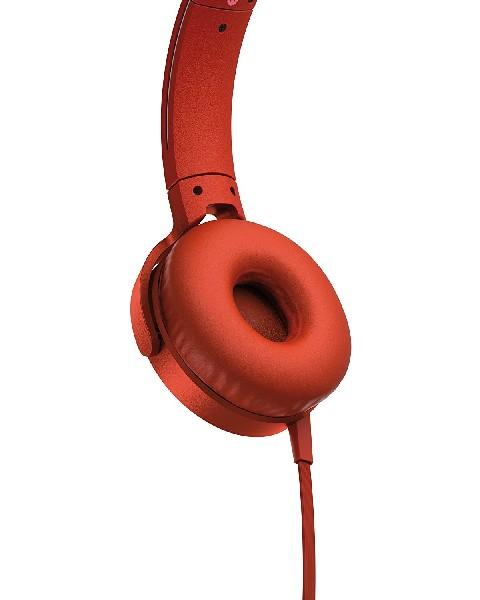 Auriculares - Sony MDR-XB550APB.CE7, EXTRA BASS, Manos Libres, Rojo