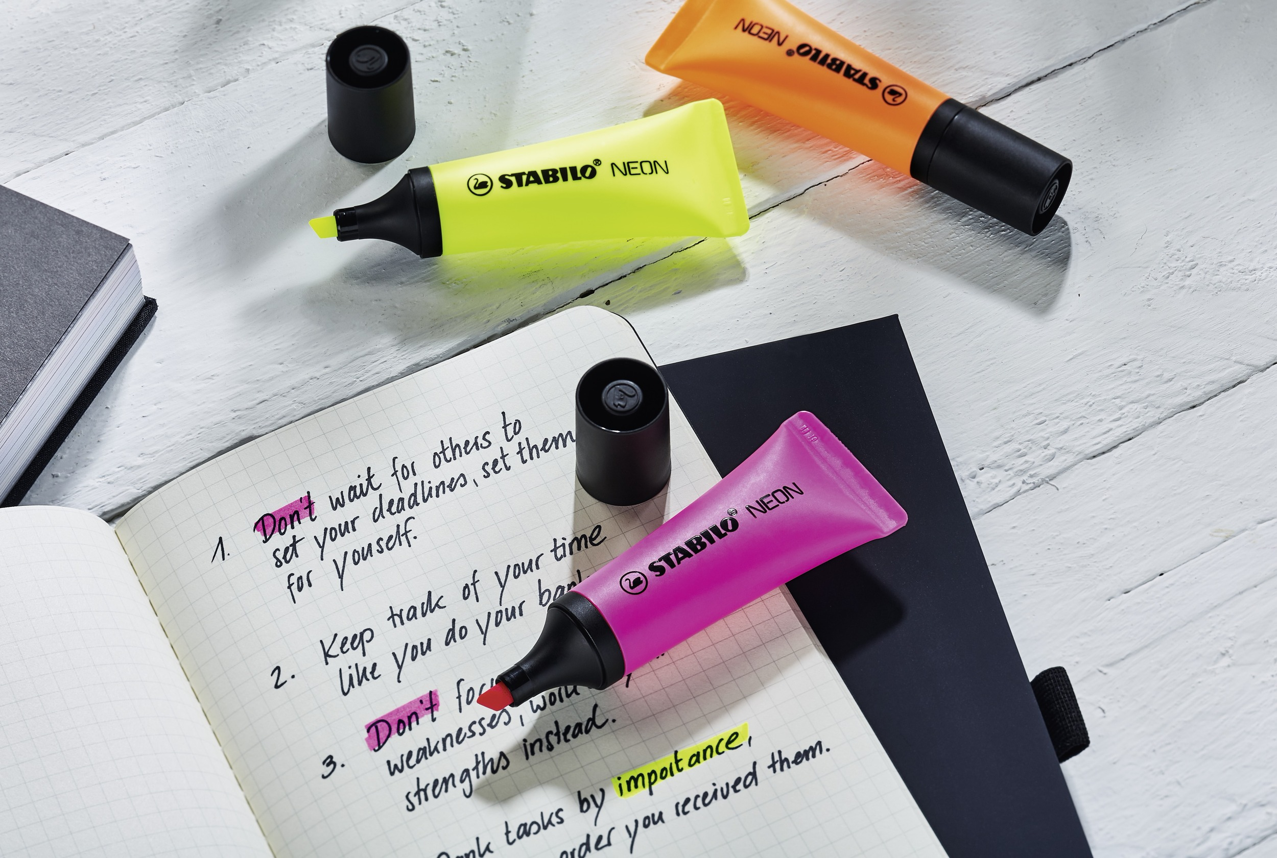 STABILO NEON - 3er Pack Textmarker Gelb/Orange/Grün