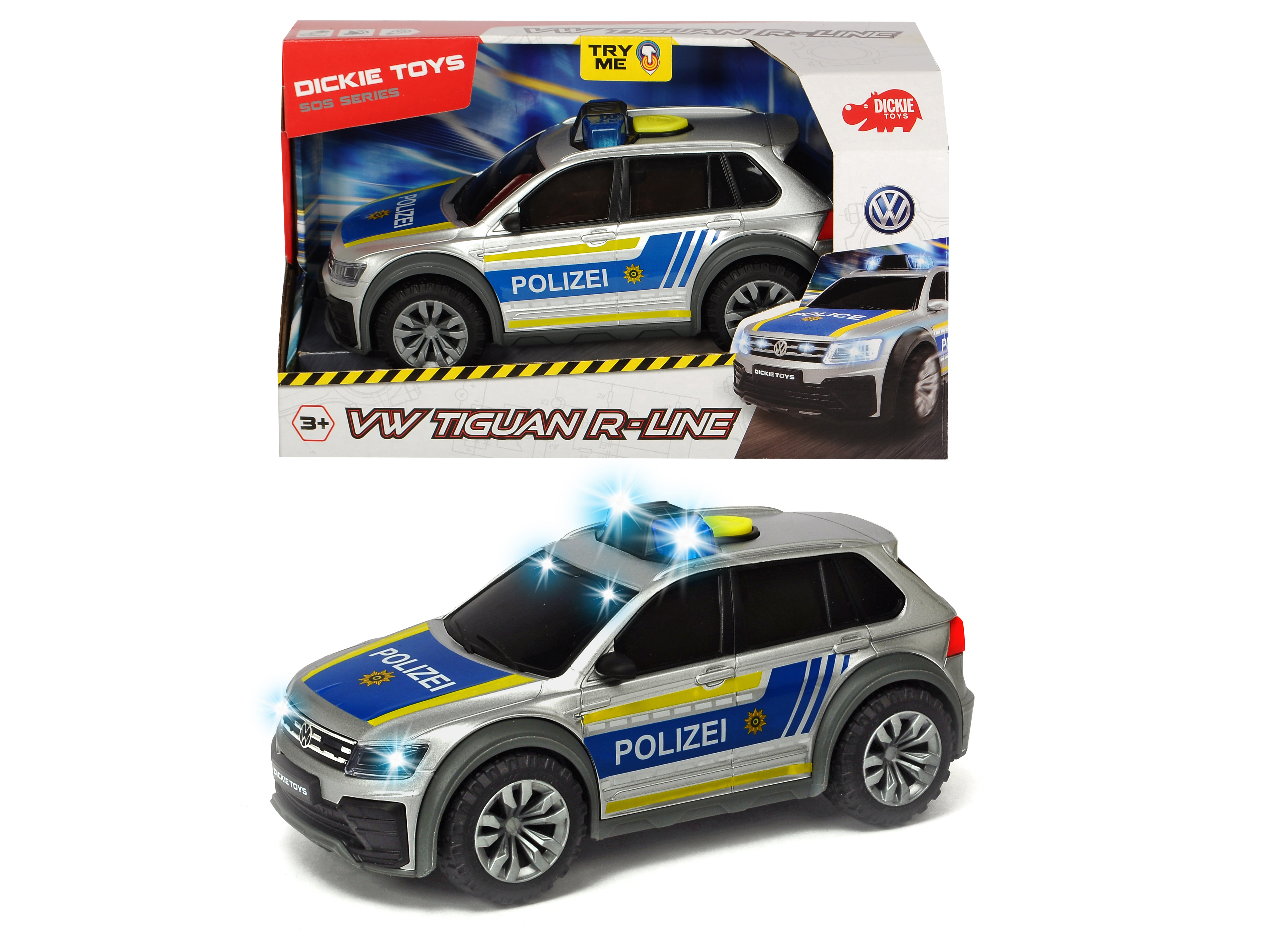 DICKIE-TOYS VW R-Line Silber Spielzeugauto Polizei Tiguan