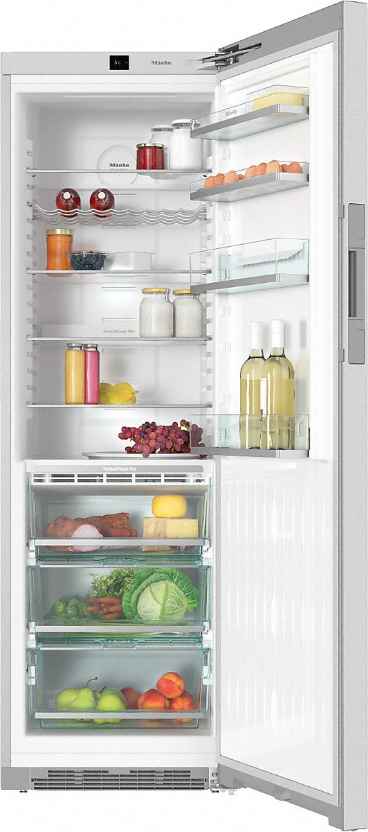 MIELE KS 28463 D ed/cs Kühlschrank (372 l, C, 1850 mm hoch, Edelstahl CleanSteel)