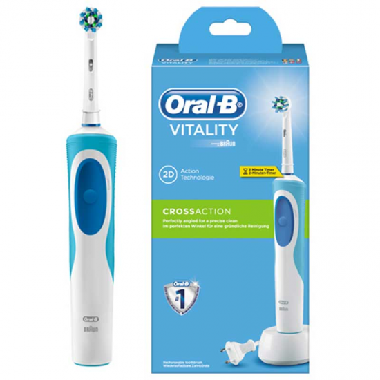 Cepillo de dientes - Oral B D12 Vitality CrossAction Blue, Oscilante, 7600 oscilaciones por minuto,