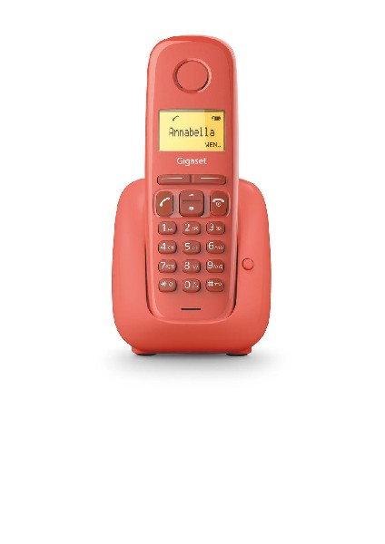 Teléfono - Gigaset A180, Pantalla 1.5", 50 contactos, Identificador llamadas, Rellamada, Rojo