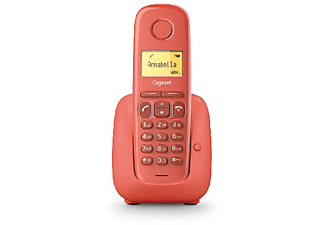 Teléfono - Gigaset A180, Pantalla 1.5", 50 contactos, Identificador llamadas, Rellamada, Rojo