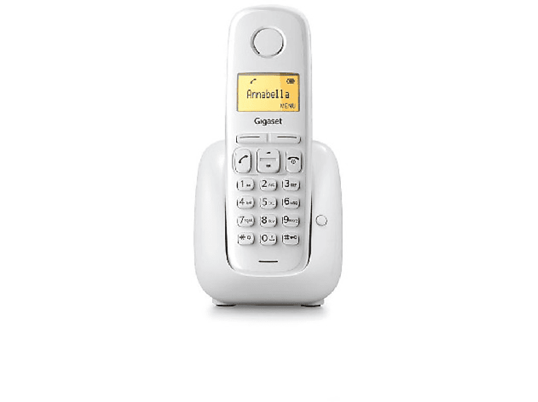 Teléfono  Gigaset A180, Pantalla 1.5, 50 contactos, Identificador llamadas,  Rellamada, Blanco