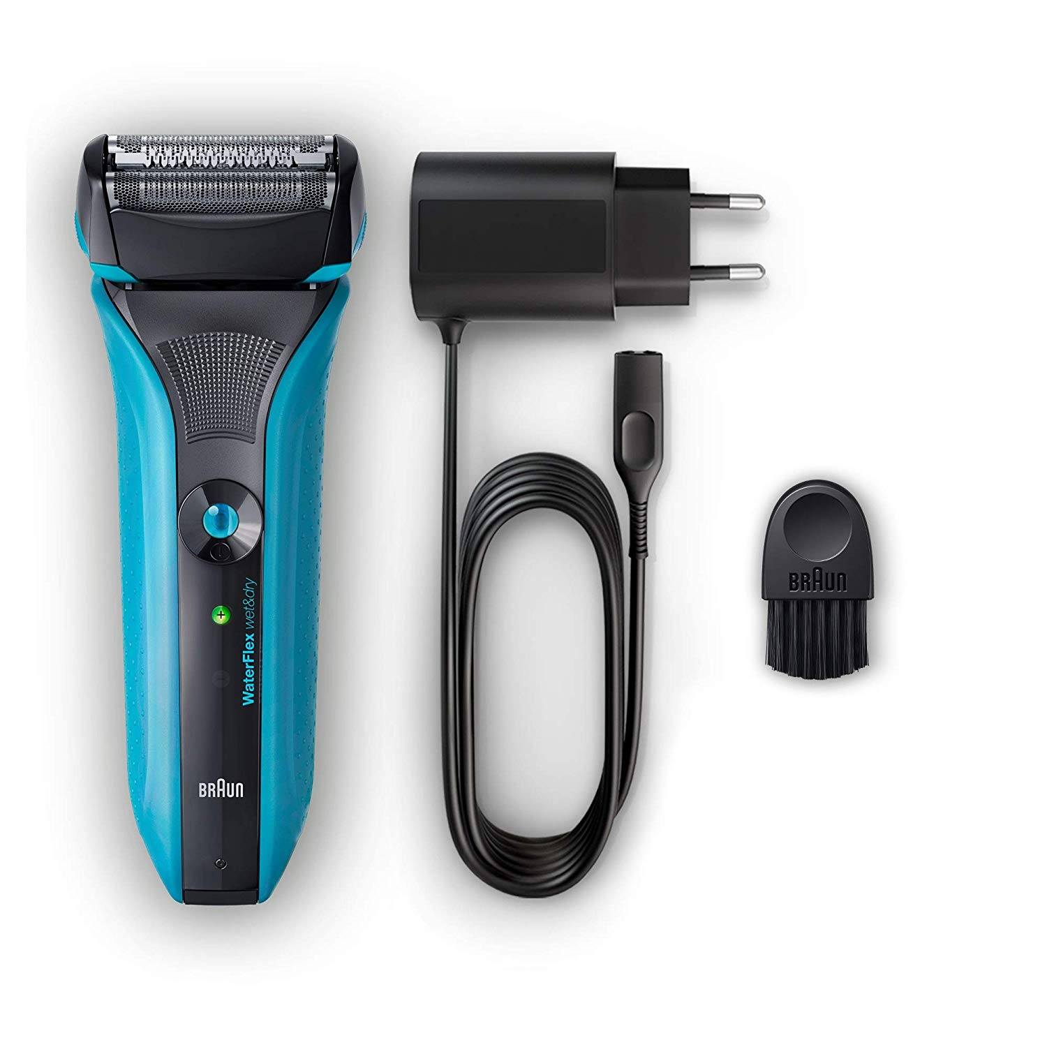 Afeitadora - Braun WF2s Serie 5 WaterFlex, Wet and Dry, Cabezal oscilante, Optiblade, Uso en seco y
