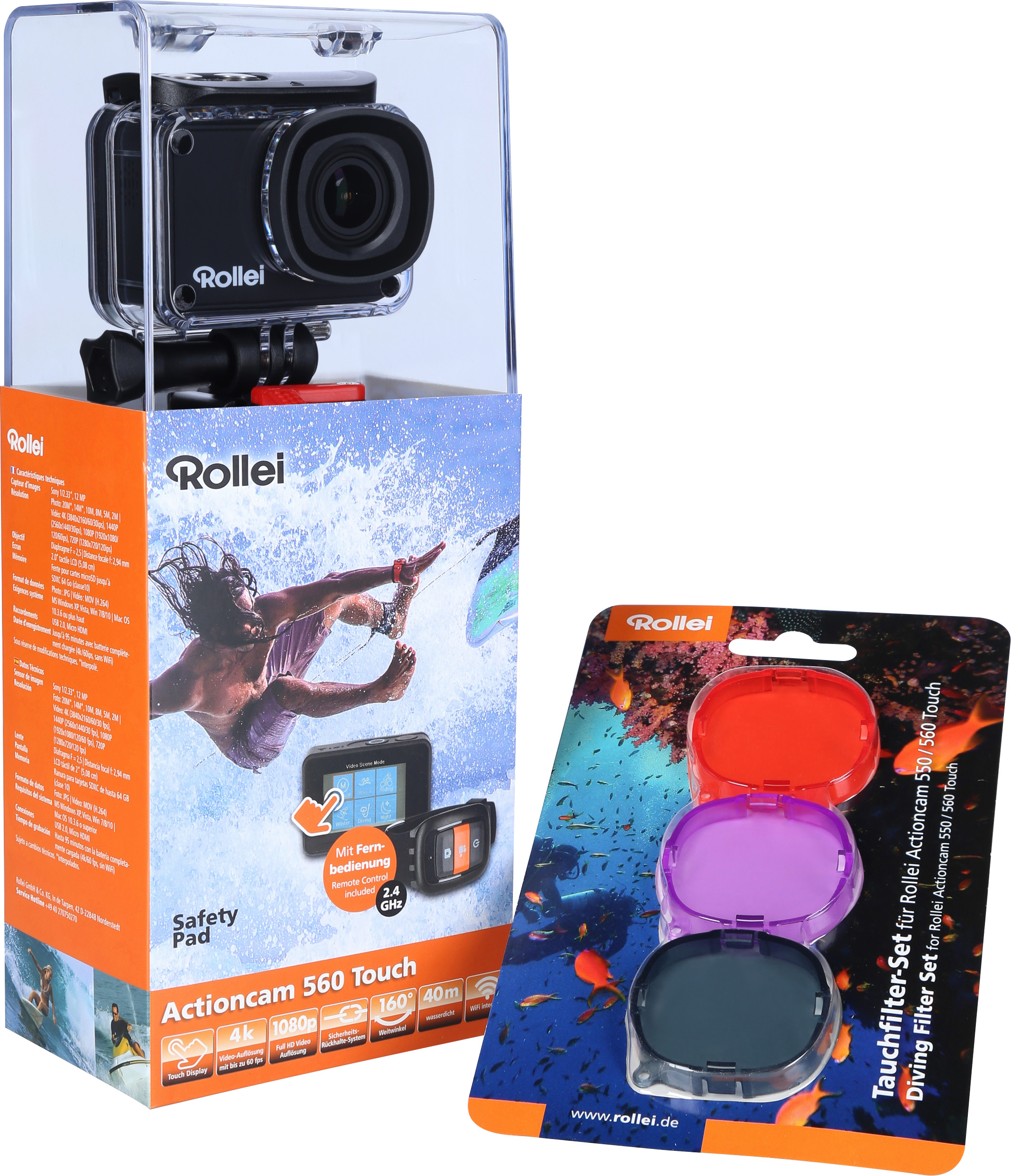 ROLLEI 560 Touch Action Cam  inkl. Fernbedienung, WLAN, Touchscreen