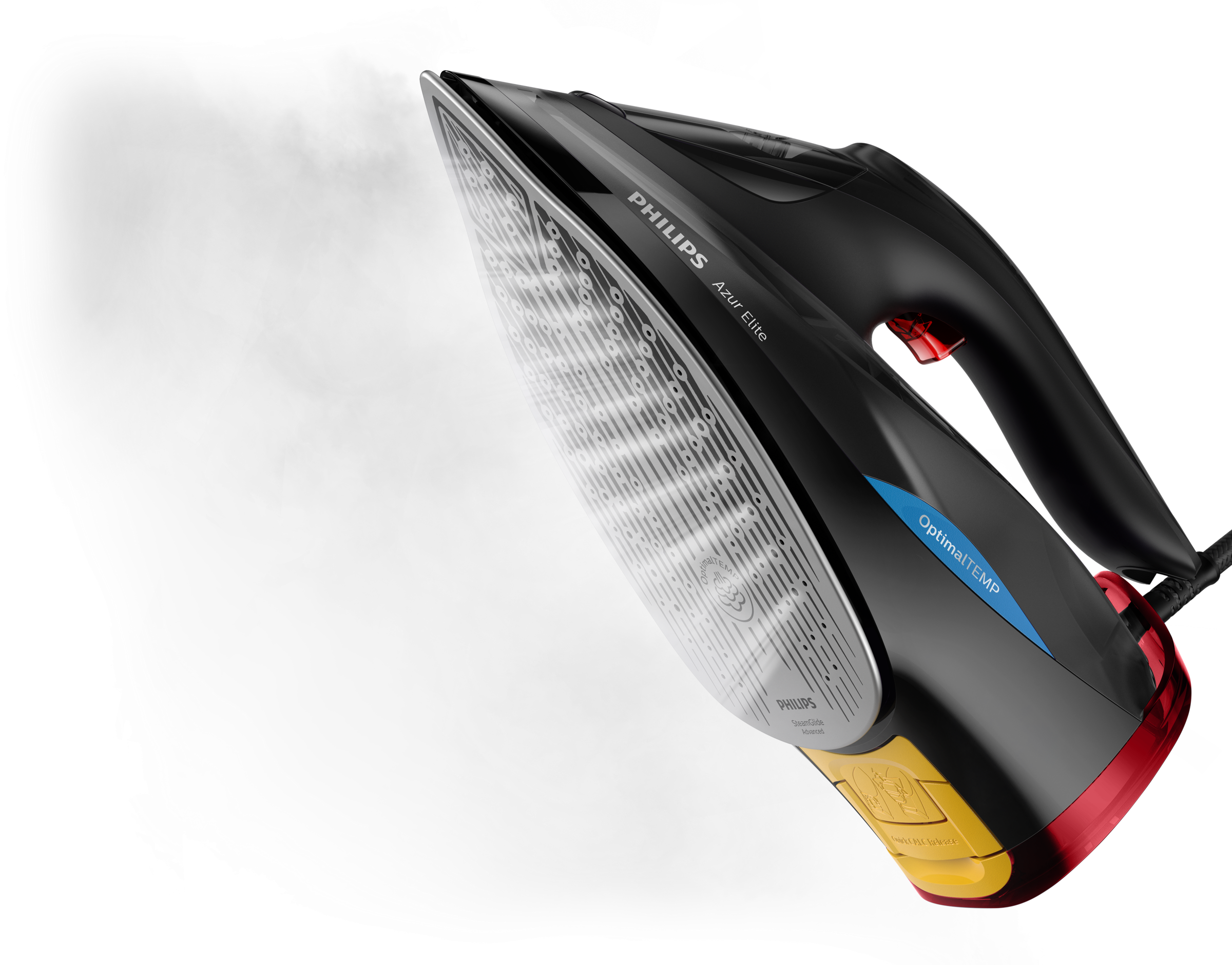PHILIPS Azur Elite Dampfbügeleisen GC5037/80 mit OptimalTEMP-Technologie, schwarz-rot Dampfbügeleisen (3000 Watt, Schwarz, Rot)