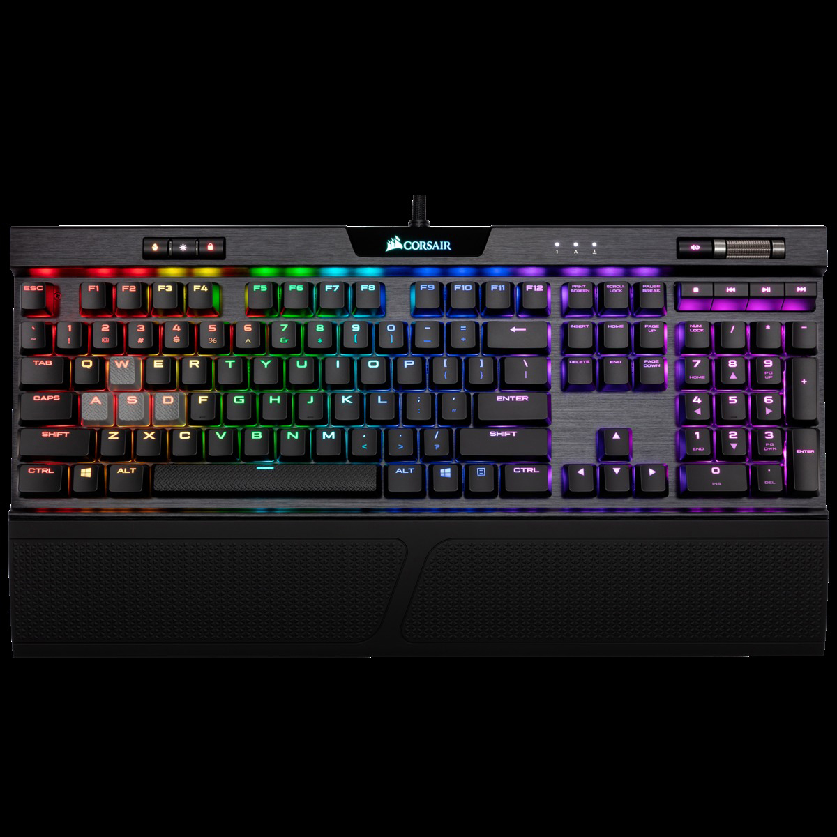 CORSAIR K70 Schwarz RAPIDFIRE, LOW Mechanisch, PROFILE kabelgebunden, MK.2 RGB Tastatur, Gaming