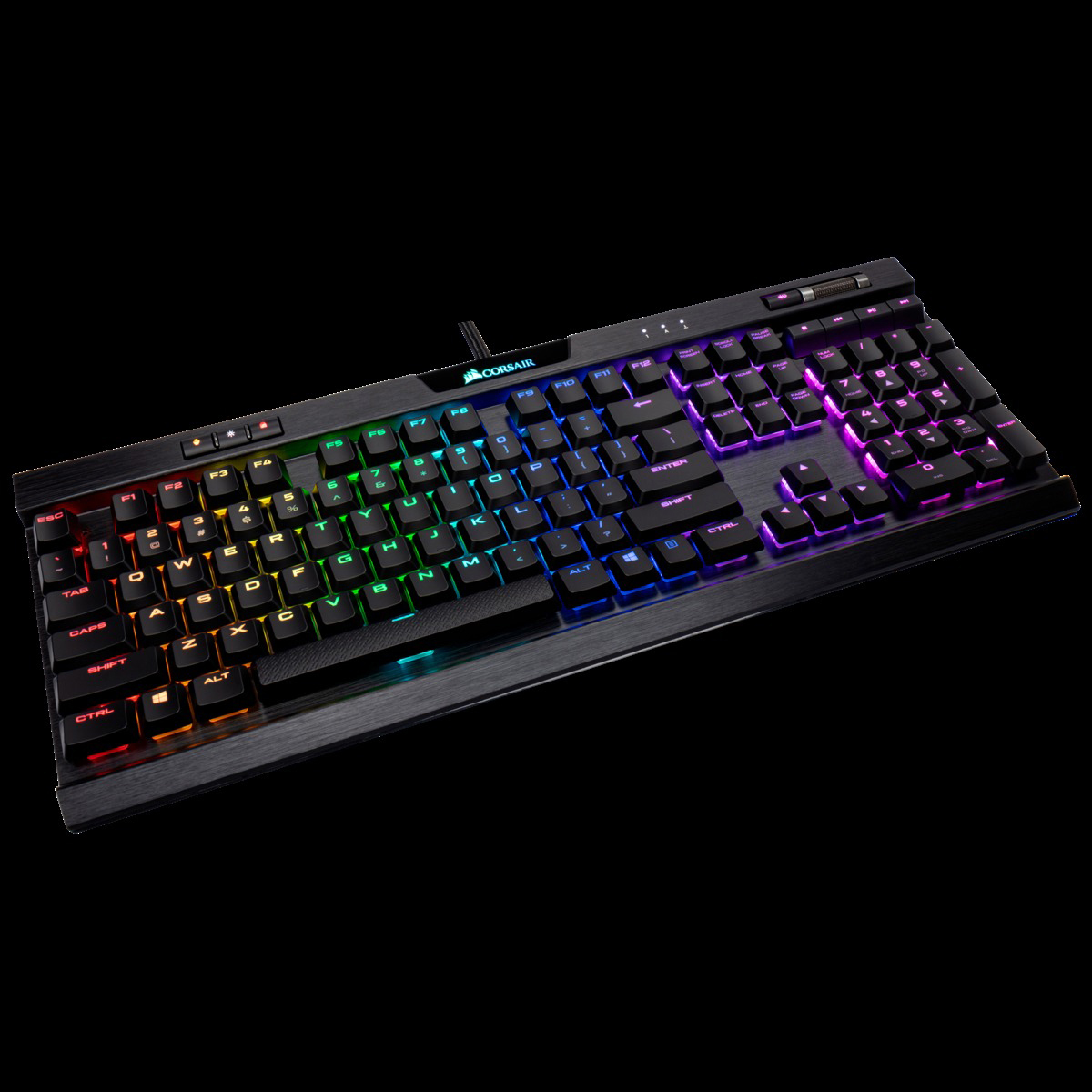 CORSAIR K70 RGB MK.2 LOW PROFILE RAPIDFIRE, Gaming Tastatur, Mechanisch, Cherry MX Low Profile, kabelgebunden, Schwarz
