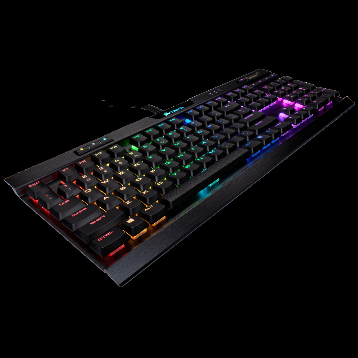 CORSAIR K70 RGB MK.2 LOW PROFILE RAPIDFIRE, Gaming Tastatur, Mechanisch, Cherry MX Low Profile, kabelgebunden, Schwarz