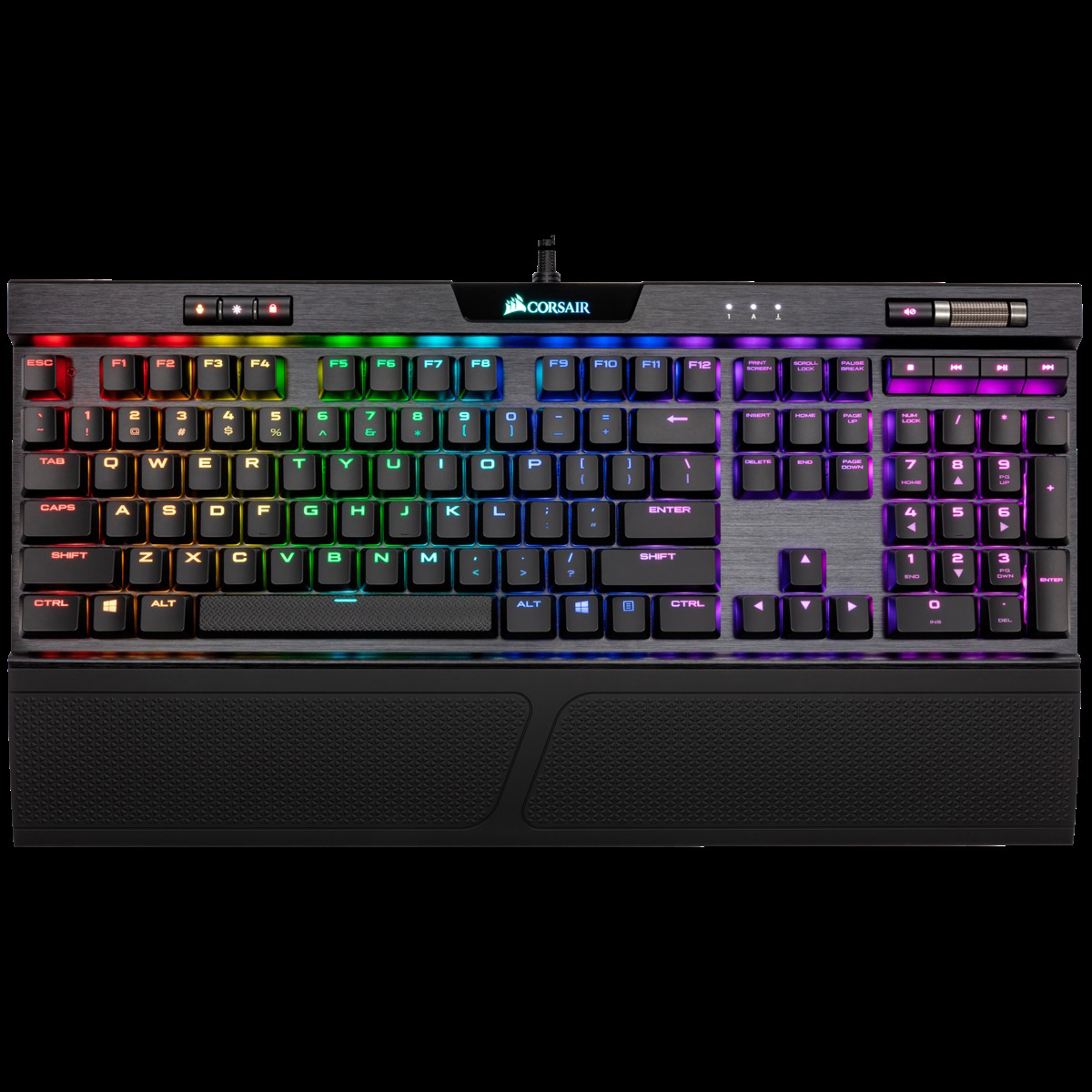 CORSAIR K70 RGB MK.2 LOW PROFILE RAPIDFIRE, Gaming Tastatur, Mechanisch, Cherry MX Low Profile, kabelgebunden, Schwarz