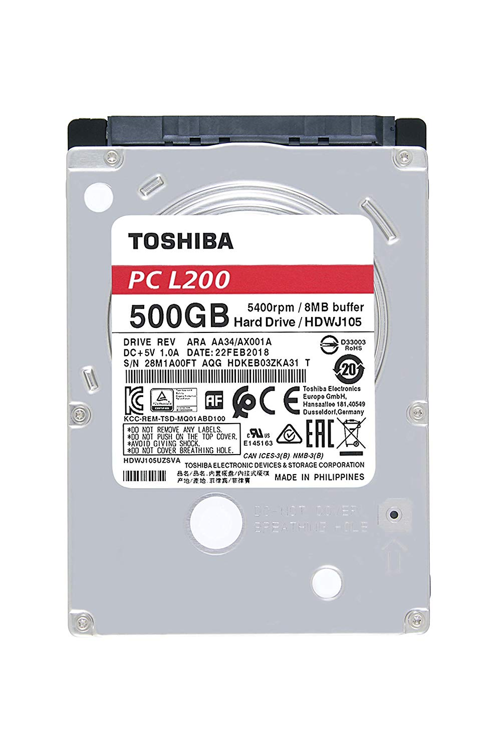 Disco duro interno - Toshiba L200 500GB 500GB Serial ATA II