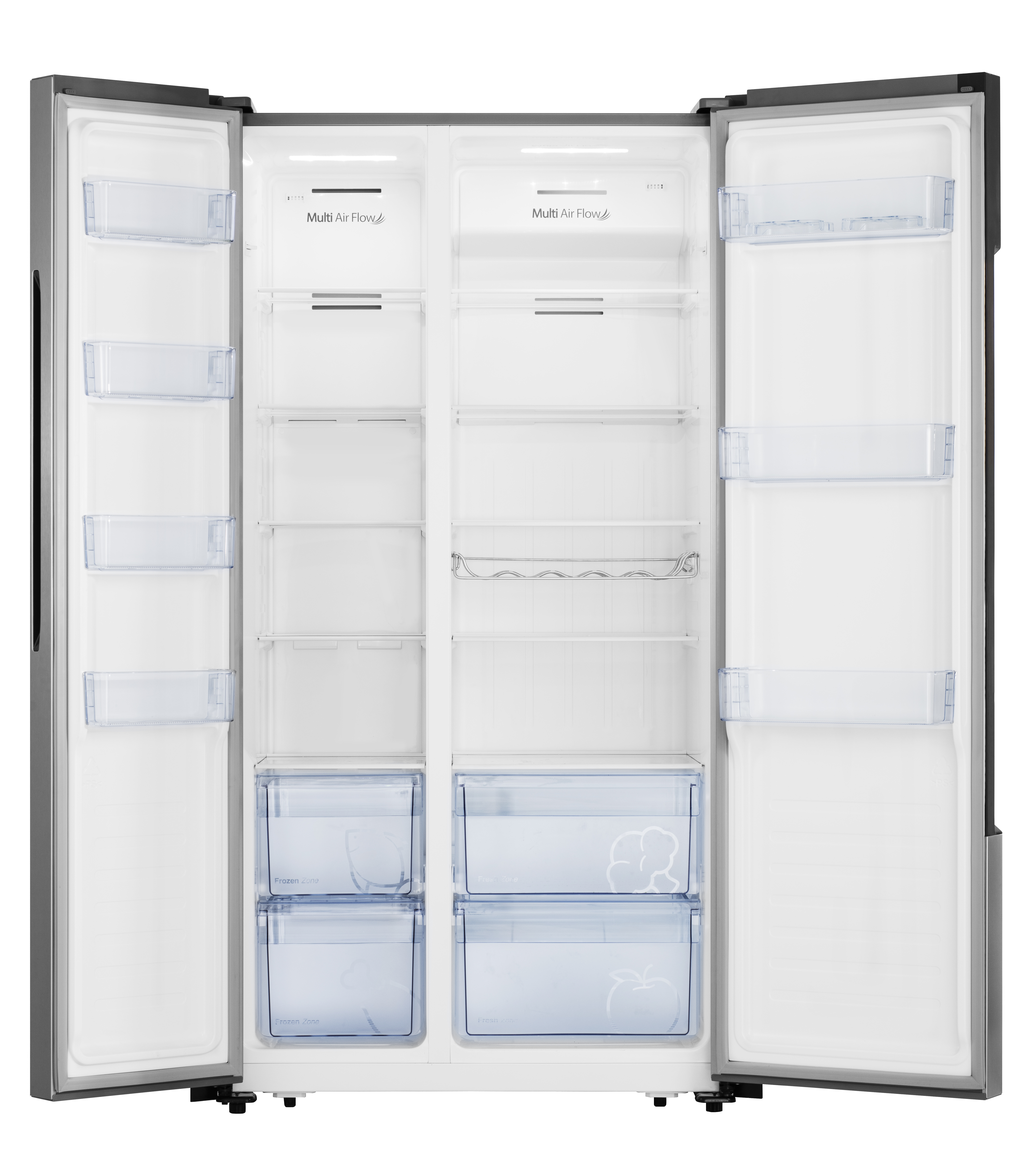 Frigorífico americano - Hisense  RS670N4BC3, 516 L, No frost, Sistema Multi Air Flow, 178.6 cm, Inox