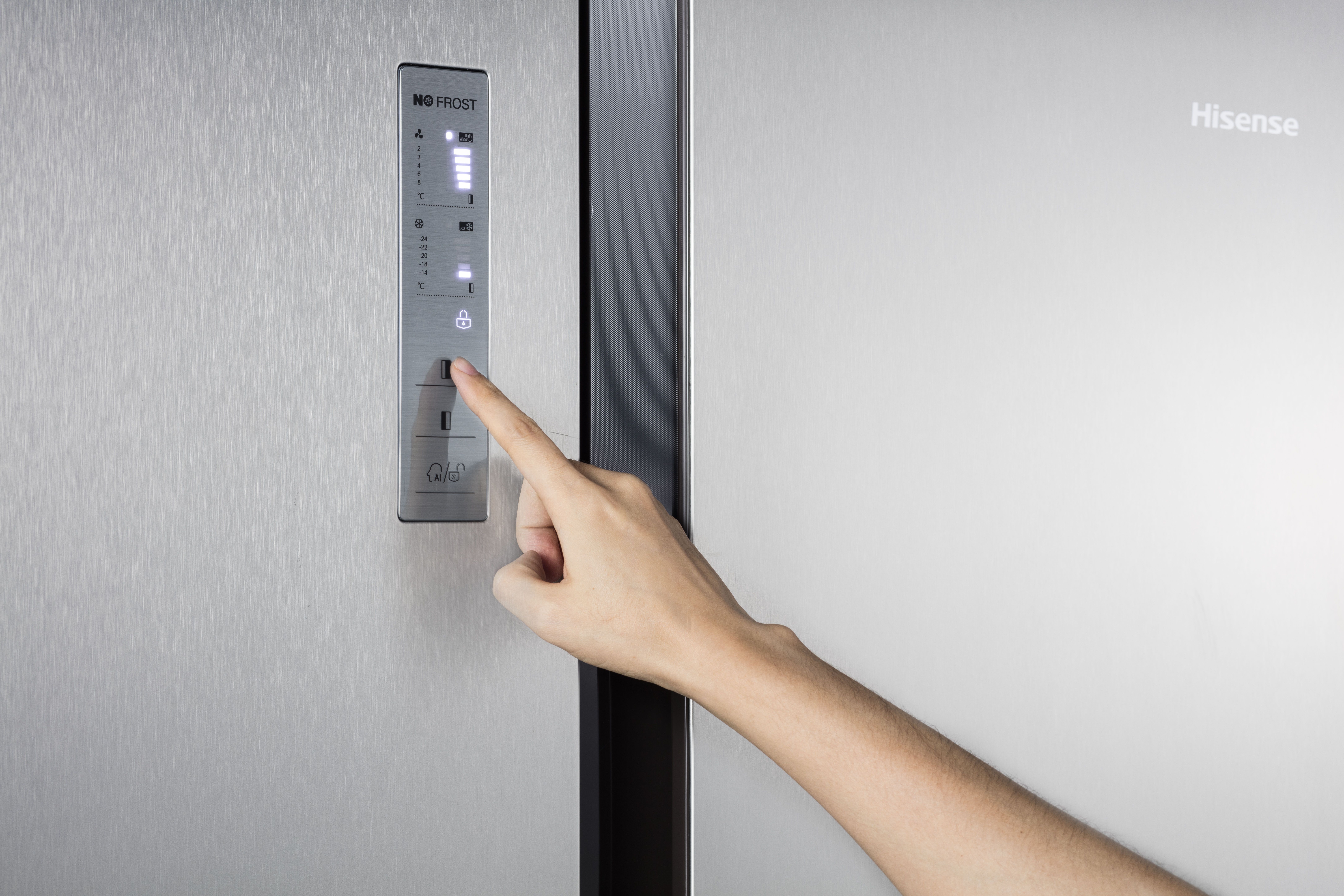 Frigorífico americano - Hisense  RS670N4BC3, 516 L, No frost, Sistema Multi Air Flow, 178.6 cm, Inox