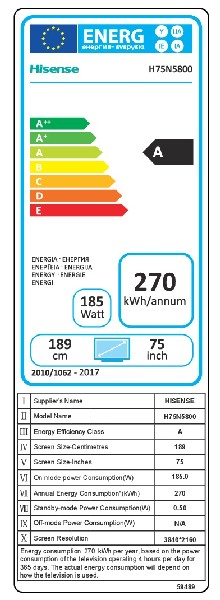 TV LED 75" - Hisense H75N5800, Ultra HD 4K, HDR Plus, Ultra Colour, Smart TV VIDAA U,