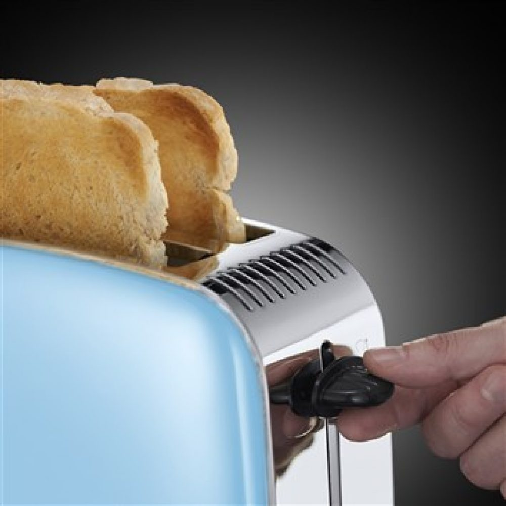 Tostadora - Russell Hobbs Colours Plus+ Azul Cielo, 1200W, Descongelar