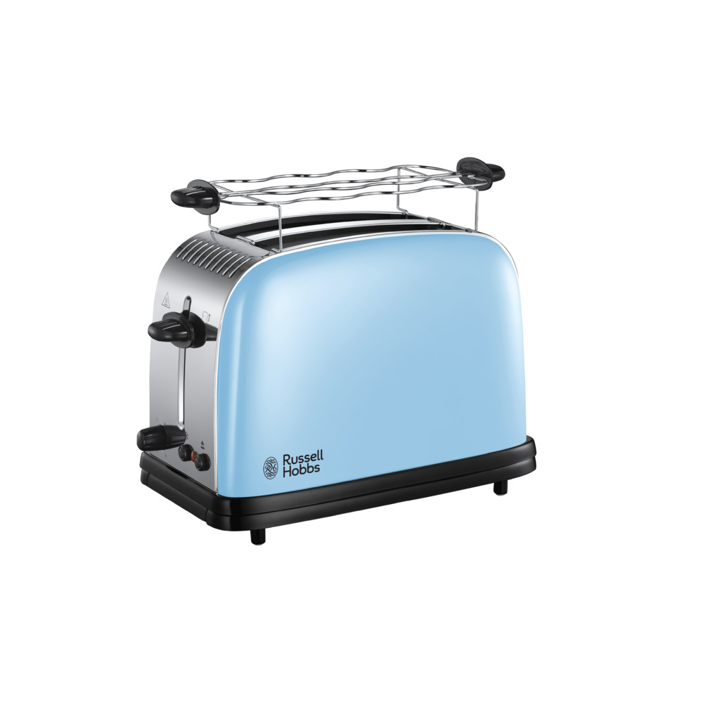 Tostadora - Russell Hobbs Colours Plus+ Azul Cielo, 1200W, Descongelar