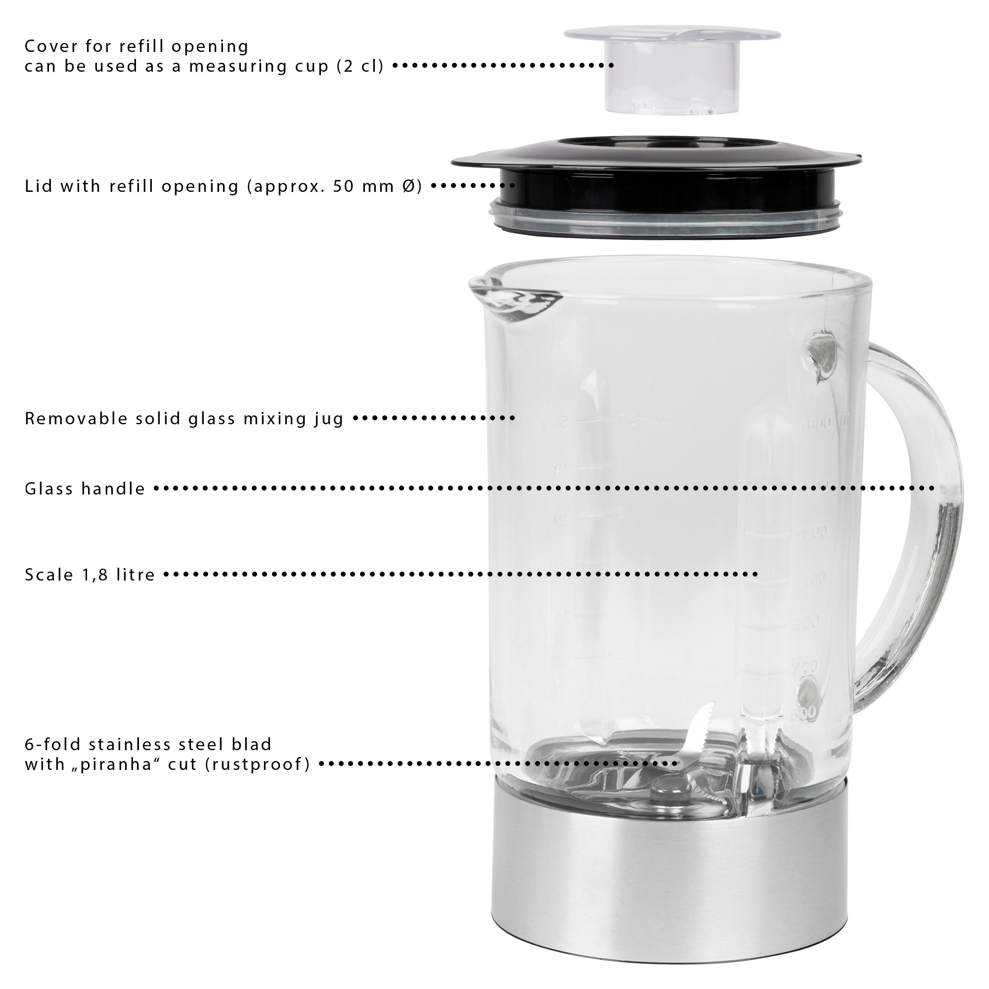 PROFICOOK PC-UM 1006 Standmixer Silber (1200 Watt, 1.8 l)