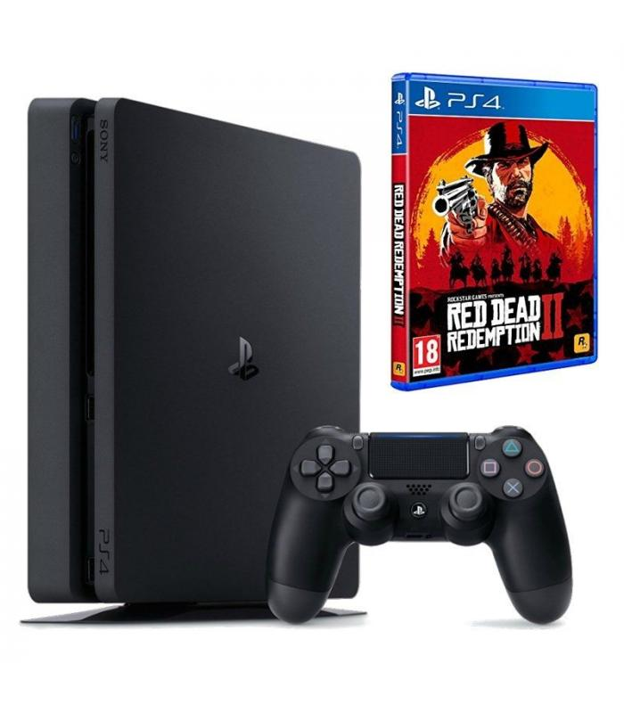 Consola - Sony - PS4 Slim, 1Tb + Juego Red Dead Redemption 2