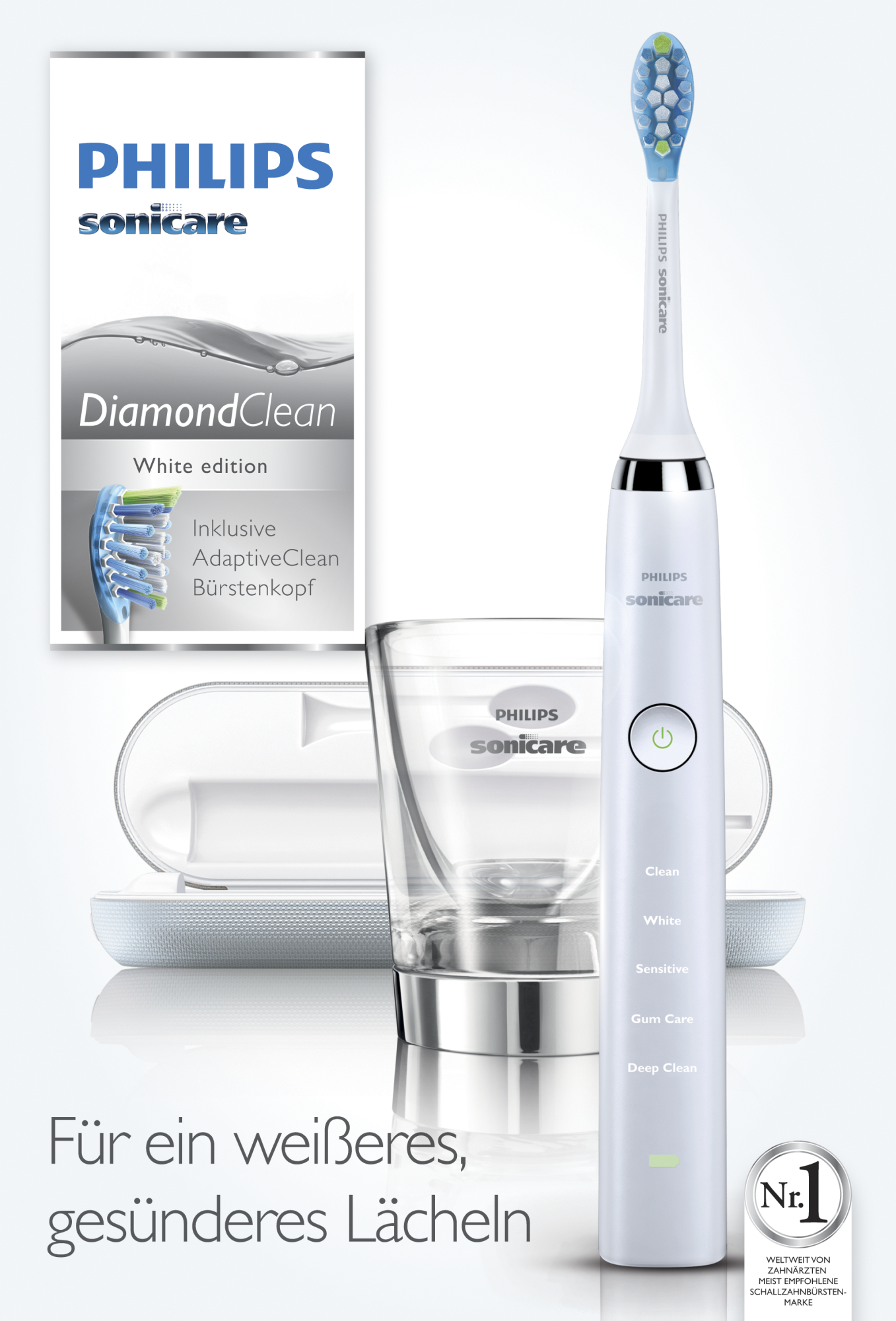 PHILIPS Sonicare DiamondClean HX9339/89 elektrische Schallzahnbürste, weiß Elektrische Zahnbürste Weiß