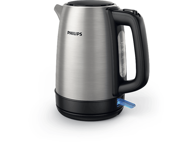 Philips HD9350/90 Daily Collection Wasserkocher (Silber, Schwarz, 1.7 l, 2200 Watt)