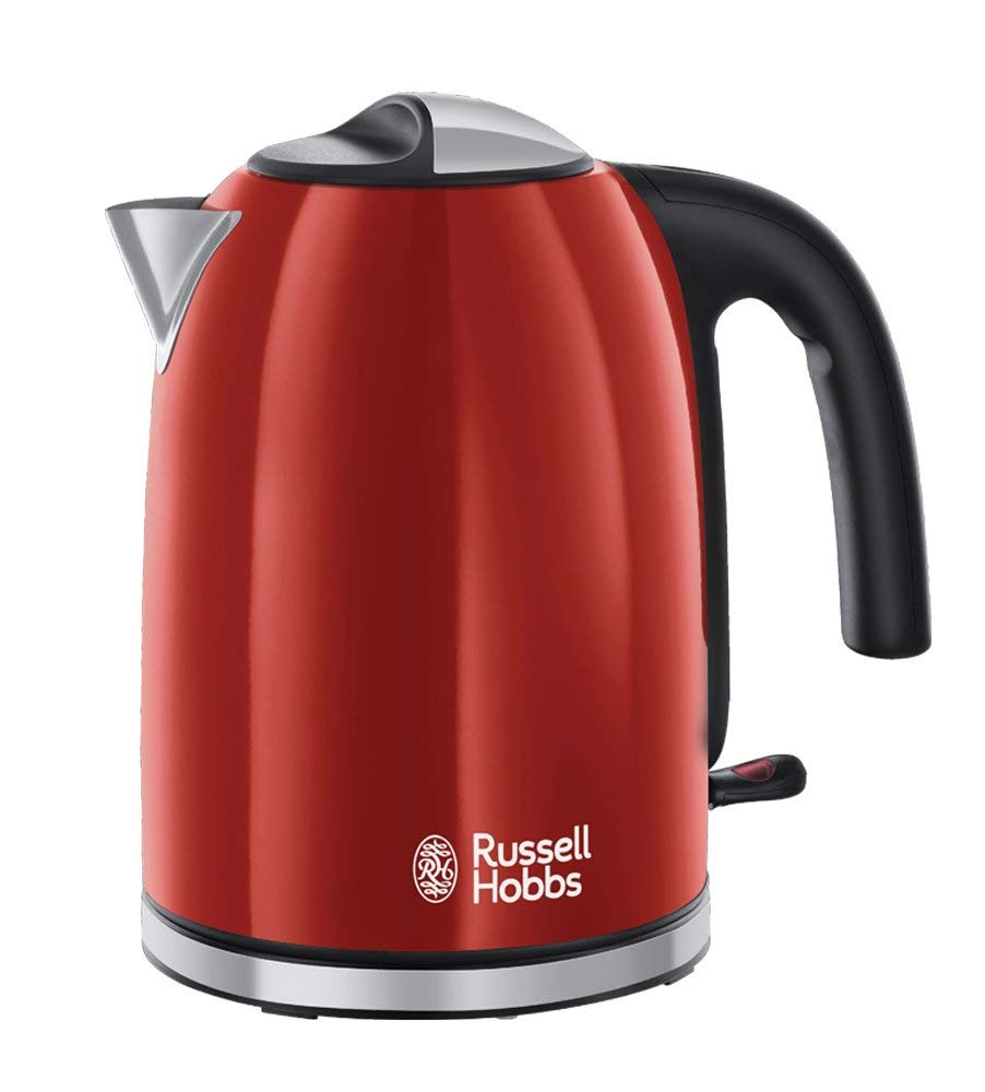 Russell Hobbs Hervidor de agua colours plus 2400 w 17 litros acero inoxidable filtro rojo 2041270 1.7 lavable colors con 2400w 222222