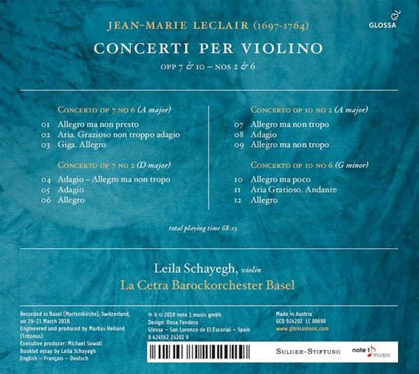 Leila/la Cetra Barockorchester Schayegh - Violinkonzerte  - (CD)