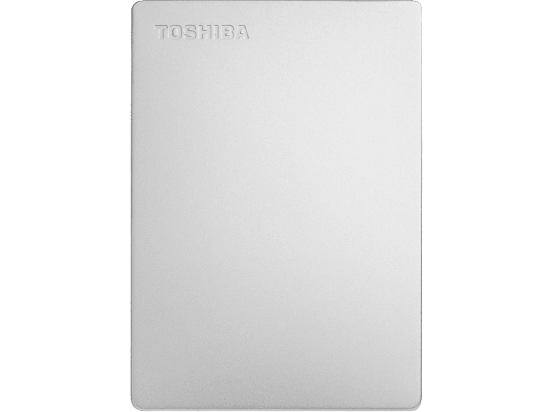 TOSHIBA Canvio Slim (2018) Festplatte, 1 TB HDD, 2,5 Zoll, extern, Silber