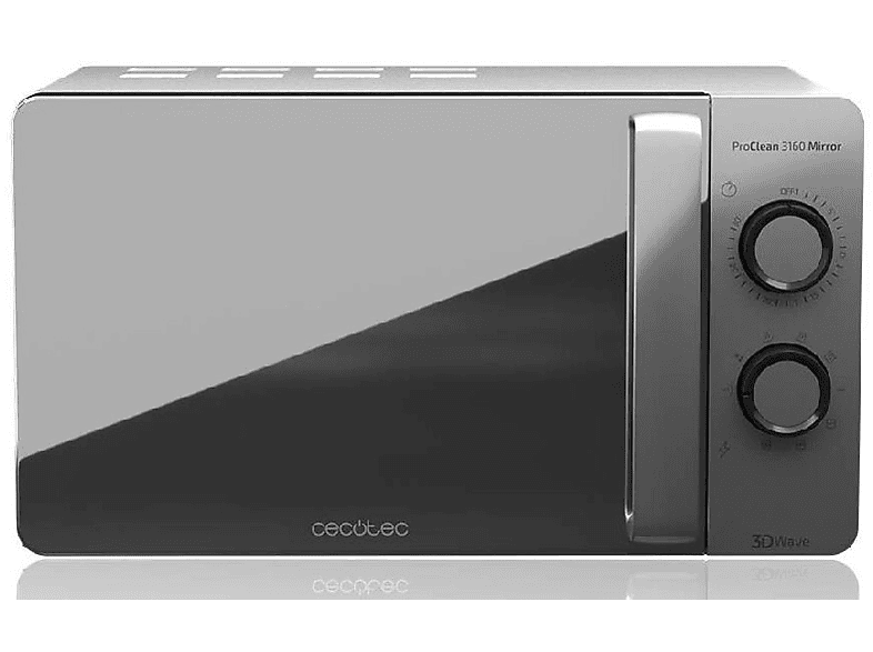 REACONDICIONADO Seminuevo Muy bueno Microondas con grill - Cecotec Proclean 3160 Mirror, 700 W, 6 niveles, Descongelacióm, 20 l, Plata