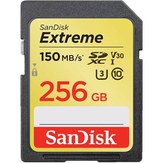 SANDISK Extreme UHS-I U3 150MB/S CL10 - SDXC-Cartes mémoire  (256 GB, 150 MB/s, Noir)