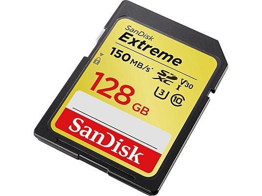 SANDISK Extreme UHS-I U3 150MB/S CL10 - SDXC-Schede di memoria  (128 GB, 150 MB/s, Nero)