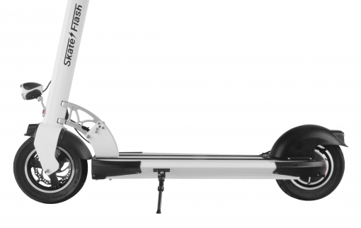 Patinete eléctrico - Skateflash SKURBAN 3.0, Autonomía 30 km, Plegable, Blanco
