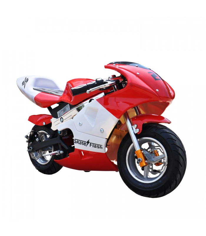 Mini Moto electrica - Skateflash Pocket, 350 W, 3 Velocidades, Rojo