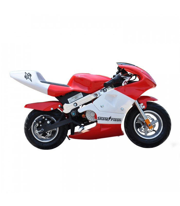 Mini Moto electrica - Skateflash Pocket, 350 W, 3 Velocidades, Rojo