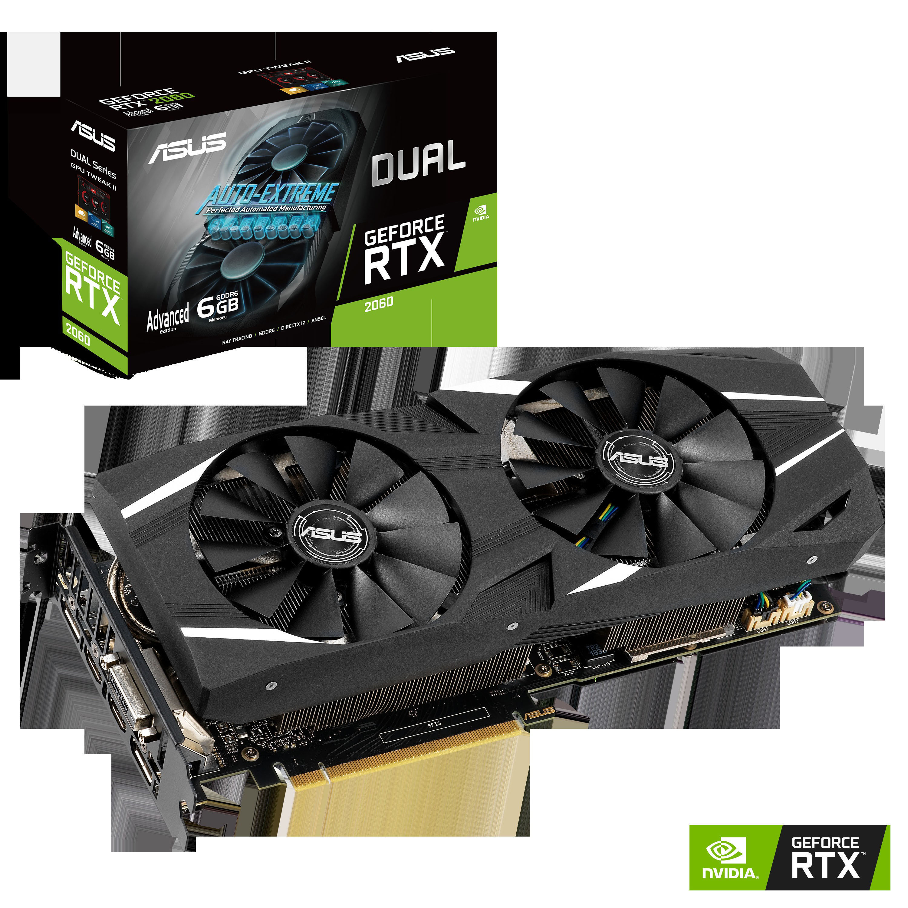 ASUS GeForce RTX™ 2060 Dual Advanced 6GB (90YV0CM2-M0NA00) (NVIDIA, Grafikkarte)
