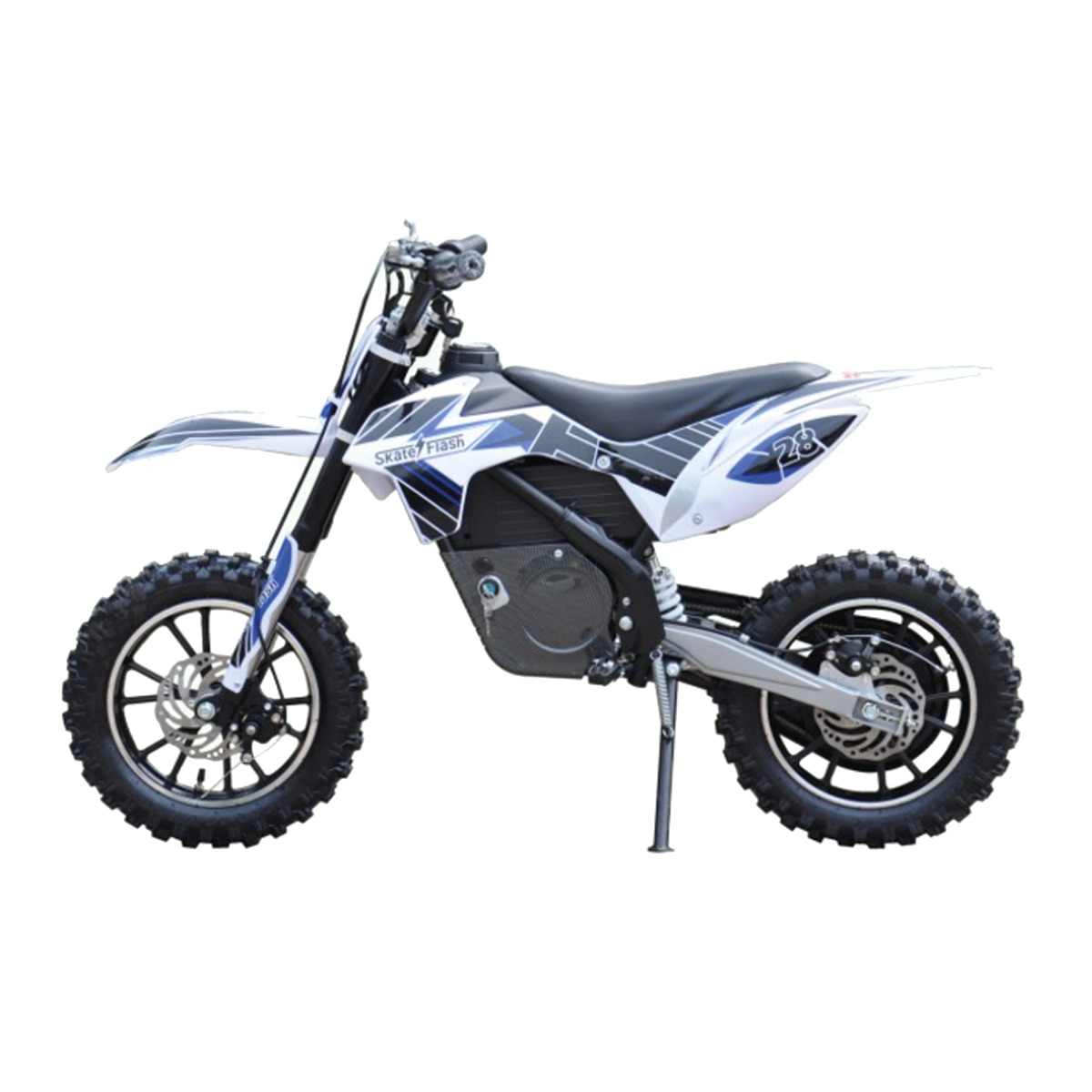 Moto eléctrica - Skateflash Dirt Blue, Junior, 500W, 20km/h, Blanco y azul