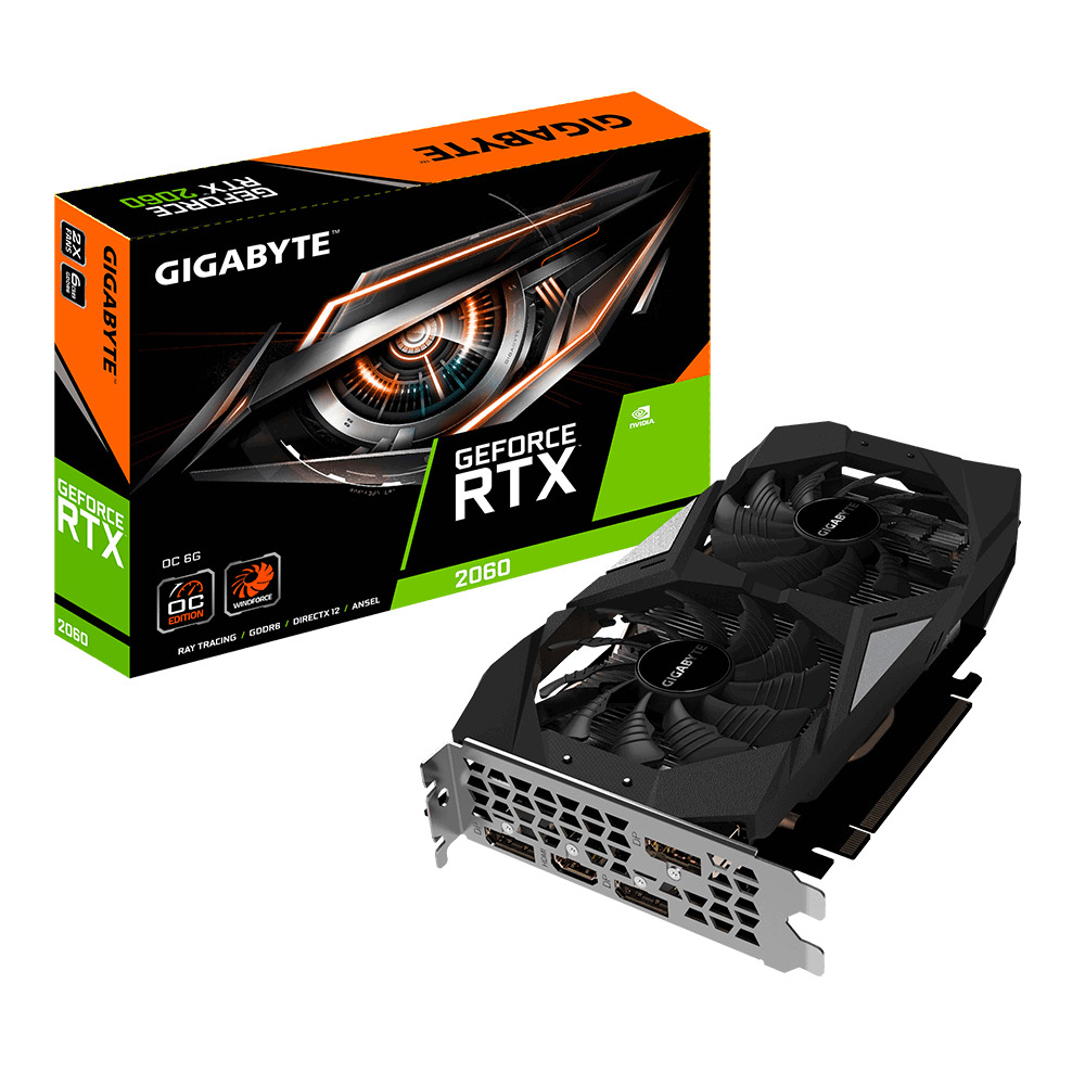 GIGABYTE GeForce RTX™ 2060 OC 6GB (GV-N2060OC-6GD) (NVIDIA, Grafikkarte)