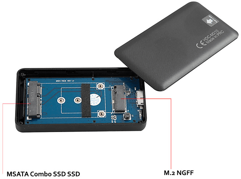 EVEREST Hdc-M210 Harici Usb 3.0 M.2 Ngff/Msata Combo Ssd Ssd Hdd