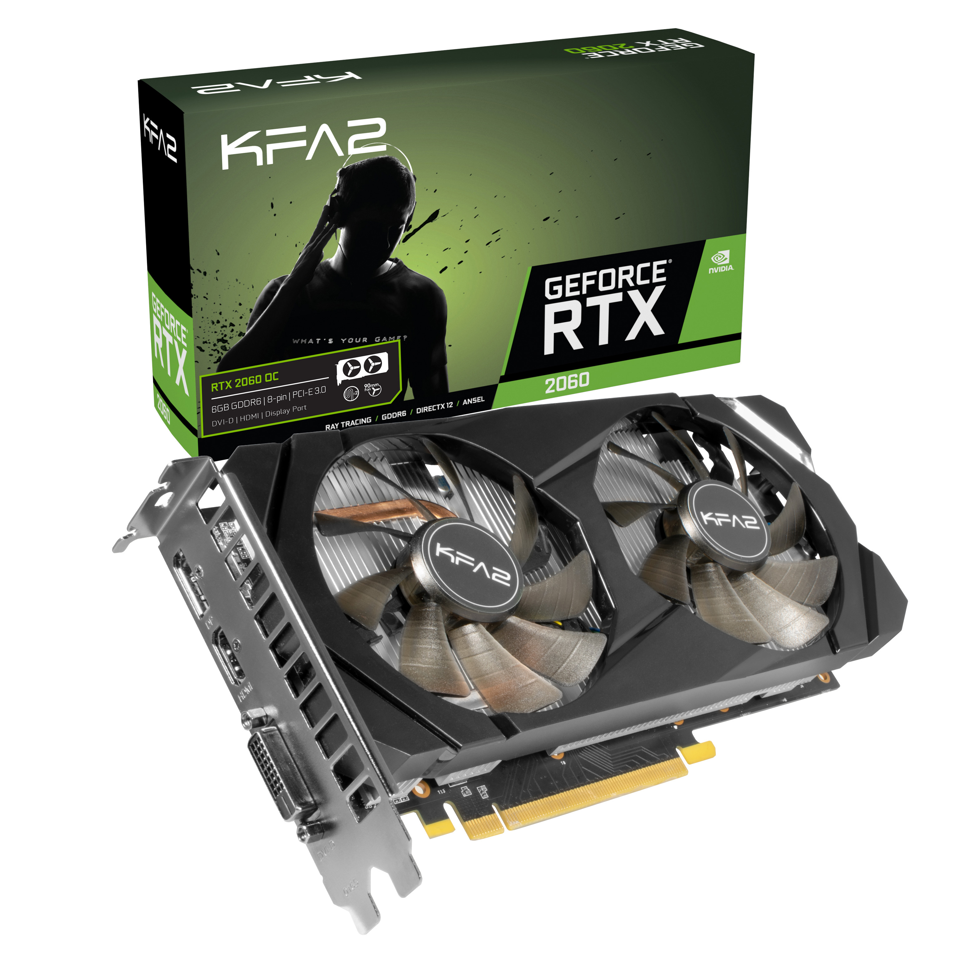 KFA2 GeForce RTX™ 2060 1-Click OC 6GB (26NRL7HPX7OK) (NVIDIA, Grafikkarte)