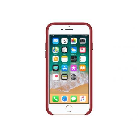 Funda - Apple MQHA2ZM/A, para iPhone 8, Piel, Rojo