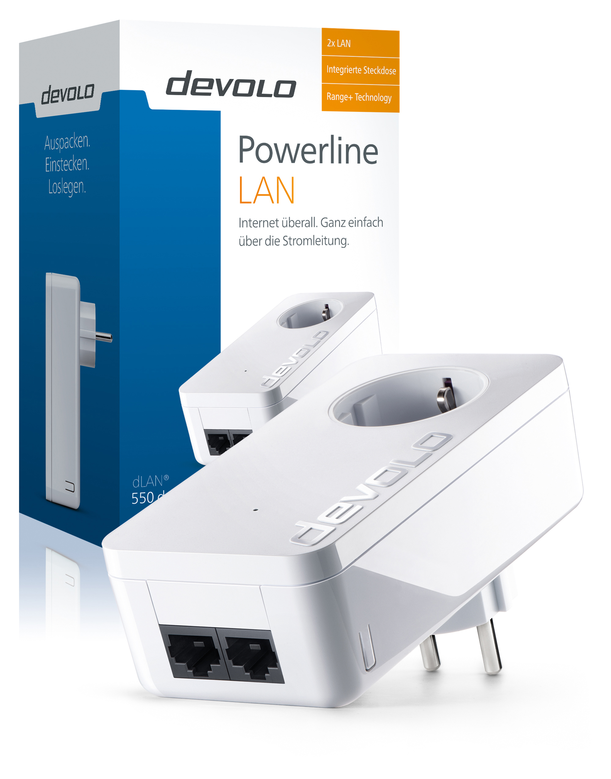 DEVOLO 9290 dLAN® 550 duo+ Starter Kit Powerline Adapter 500 Mbit/s kabelgebunden